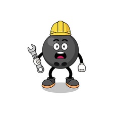 Character Illustration of bowling ball with 404 error