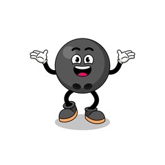 bowling ball cartoon searching with happy gesture