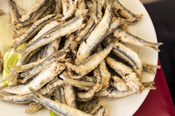 delicious fried anchovies, Italian food