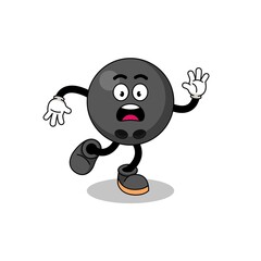 slipping bowling ball mascot illustration