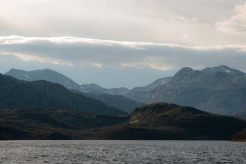 A lake in the arctic highlands during autumn, high background separation 