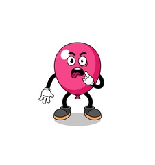 Character Illustration of balloon with tongue sticking out