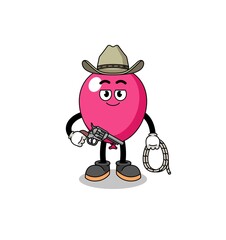 Obraz premium Character mascot of balloon as a cowboy