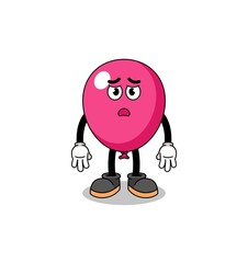 balloon cartoon illustration with sad face