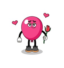 balloon mascot falling in love