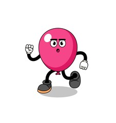 running balloon mascot illustration