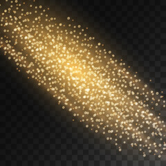 Special design of golden light or light effect. Starry sky. light effect. Vector illustration on a transparent background.