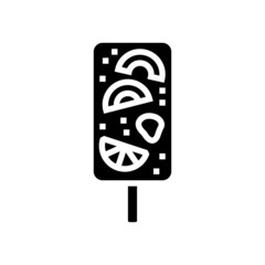 fruit ice cream glyph icon vector. fruit ice cream sign. isolated contour symbol black illustration