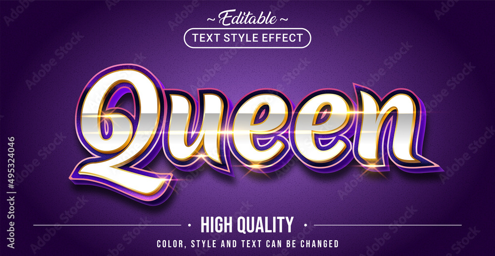 Poster Editable text style effect - Queen text style theme.