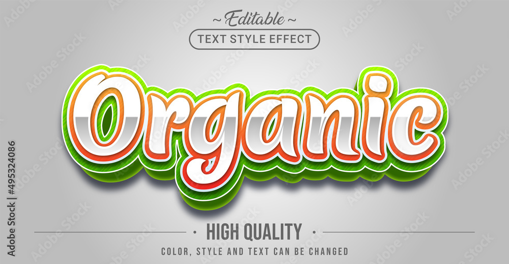 Aufkleber editable text style effect - organic text style theme.