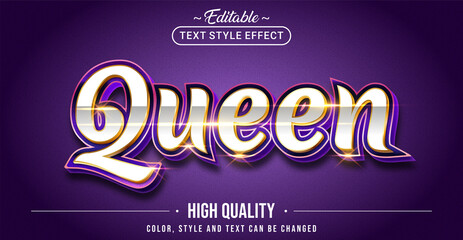 Editable text style effect - Queen text style theme.