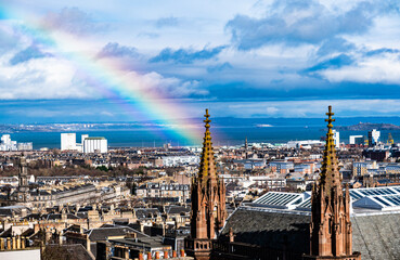 Rainbow over Edinburgh, Scotland