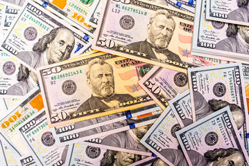 American dollars as a background. Finance and banks. The growth of the dollar. The growth of the dollar.