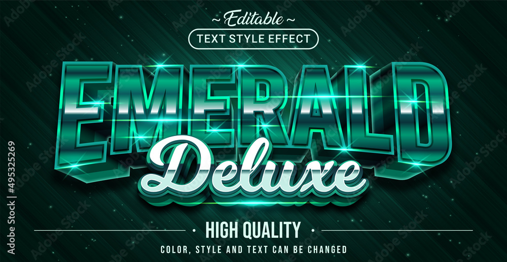 Poster editable text style effect - emerald deluxe text style theme.