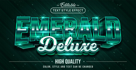 Naklejka na ściany i meble Editable text style effect - Emerald Deluxe text style theme.