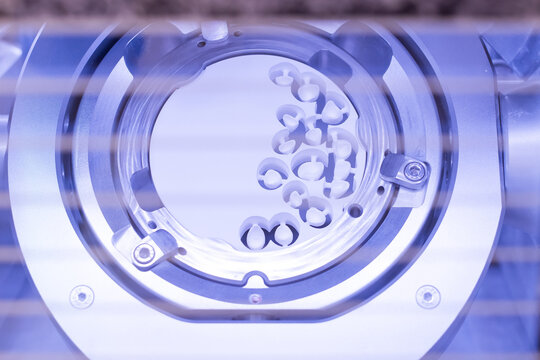 Dental milling made with modern equipment of a zirconia.