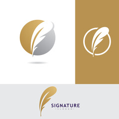 Fototapeta na wymiar Feather logo icon design vector symbol