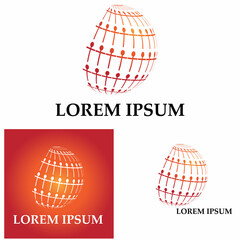 3D digital globe logo design. icon vector illustration. This logo is suitable for global company  world technologies and media and publicity agencies