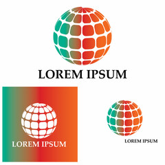 3D digital globe logo design. icon vector illustration. This logo is suitable for global company  world technologies and media and publicity agencies