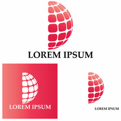 3D digital globe logo design. icon vector illustration. This logo is suitable for global company  world technologies and media and publicity agencies