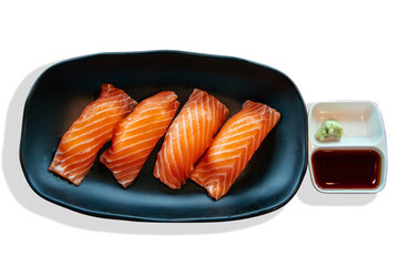 apanese Cuisine Sushi. Fresh and delicious Sushi isolate white background.