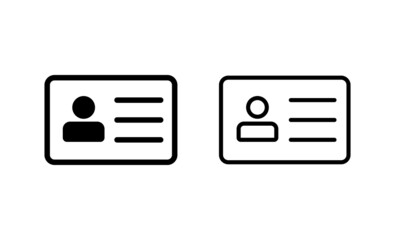 License icon vector. ID card icon. driver license, staff identification card