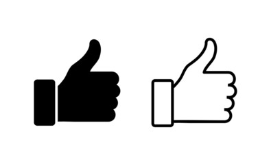 Like icon vector. Thumbs up sign and symbol. Hand like