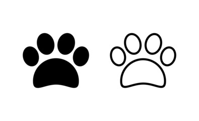 Paw icon vector. paw print sign and symbol. dog or cat paw