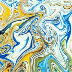 Hand Painted Background With Mixed Liquid Paints. Abstract Fluid Acrylic Painting. Marbled Colurful Abstract Background. Liquid Marble Pattern.
