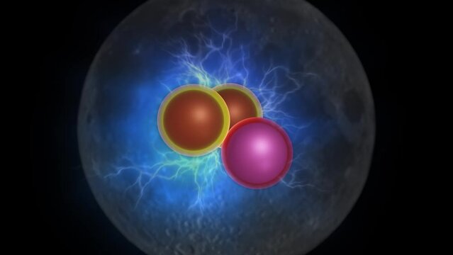 Helium-3  on moon . Mining heliim-3 on lunar surface. 3He energy . Space exploration and  mining. Safe clean fusion energy . 3d animation render moon background