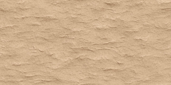 Seamless white sandy beach or  desert sand dunes tileable texture. Boho chic light brown clay colored summer repeat pattern background. A high resolution 3D rendering.