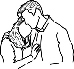 illustration vector graphic of couple romantic line art
perfect for simple design, valentine gift cover for your girlfriend or boyfriend, romantic gift cover, and kind of romantic design