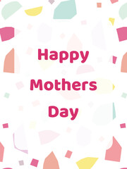 カラフルなモチーフが散らばる柄の母の日メッセージカード