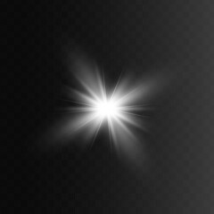 Glowing White Light effect. Vector illustration