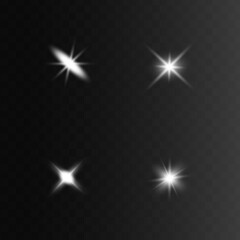 Glowing White Light effect. Vector illustration