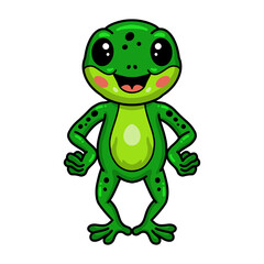 Cute little frog cartoon standing
