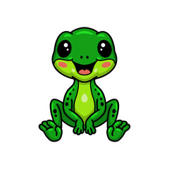 Cute little frog cartoon sitting