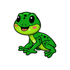 Cute little frog cartoon character