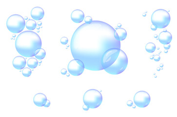 青のバブル　水泡　シャボン玉