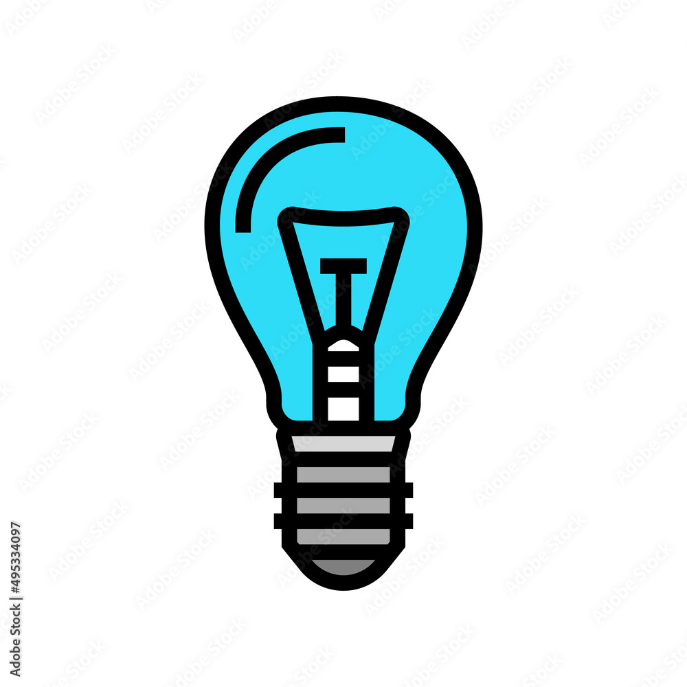 Poster glass light bulb color icon vector. glass light bulb sign. isolated symbol illustration