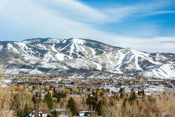 Steamboat Ski Resort in Steamboat Springs, Colorado on a Sunny Winter Day