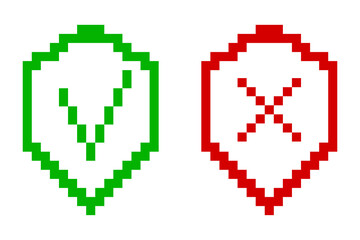 Shield check mark icon. Guard shield. Vector illustration. stock image. 