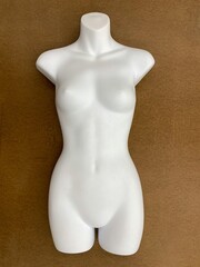 Mannequin for female underwear. Mannequin for fashion store. Figure of a female body for clothes. Torso. Without head and limbs.
