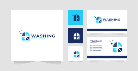 Washing logo design inspiration and business card