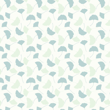 Seamless pattern with ginkgo Biloba leaves vector image / Illustrator CC
