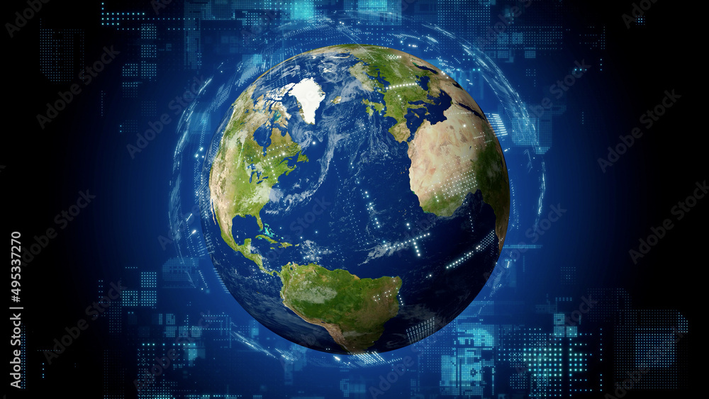 Aufkleber global communication network concept. electronic technology.