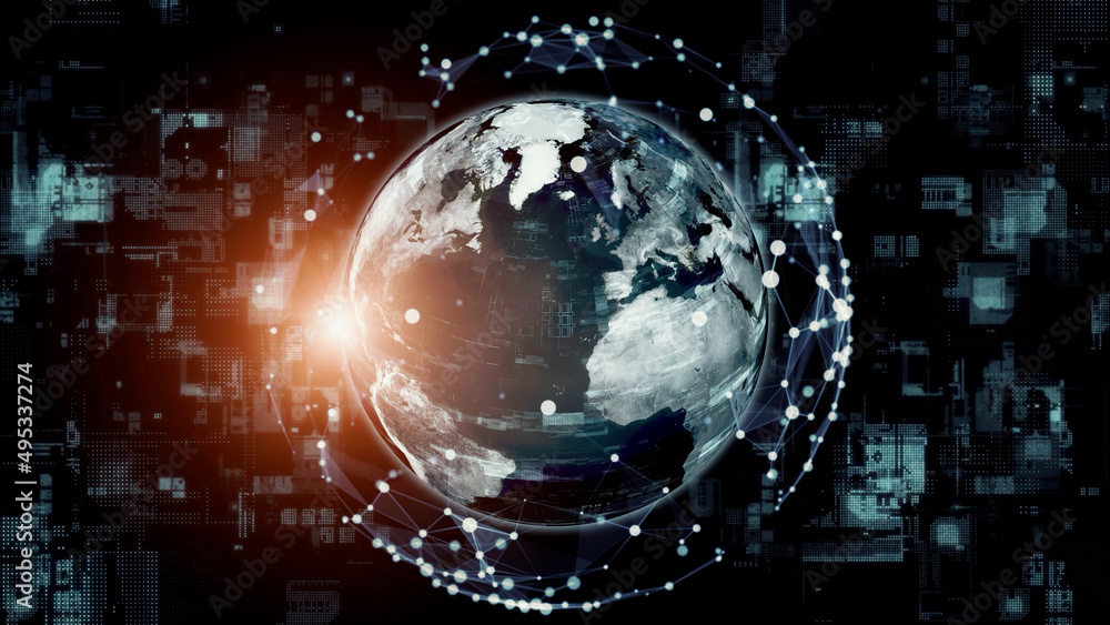 Aufkleber global communication network concept. electronic technology.