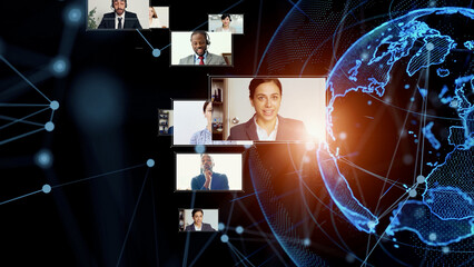 Global communication network concept. International coverage.  Video distribution.