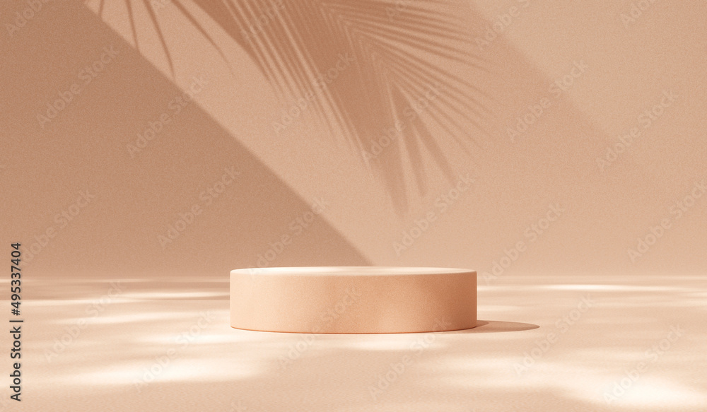 Poster summer sand 3d background podium product scene display stand of minimal platform pedestal template s