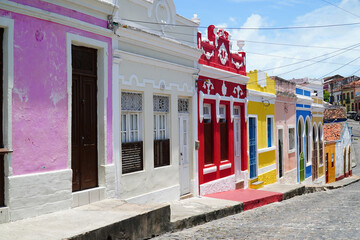 Historic street view of Olinda, UNESCO World Heritage Site, Pernambuco, Brazil, South America
